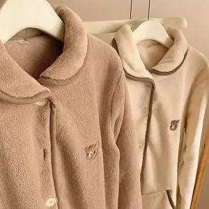 [셀러허브]커플 수면 잠옷 겨울 극세사 곰돌이 파자마 빅사이즈 패밀리 잠옷 (S28517684)