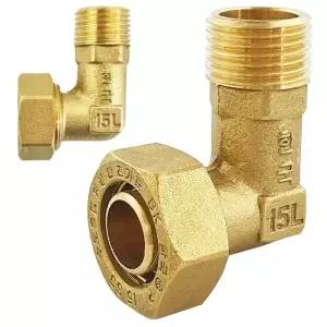 황동 배관 연결구 15A 숫나사 엘보 접속 부품