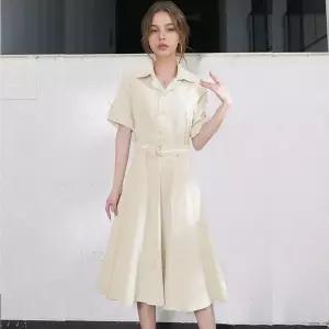 [셀러허브]온나핏 캐주얼원피스 우아한원피스 잘록허리원피스 롱원피스 반팔원피스 허리벨 (S34451719)