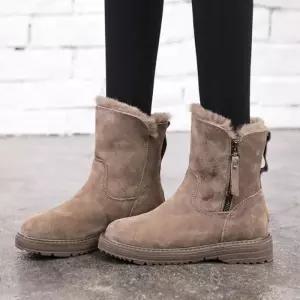 여자 겨울 데일리 포근 따뜻 스웨이드 앵클부츠