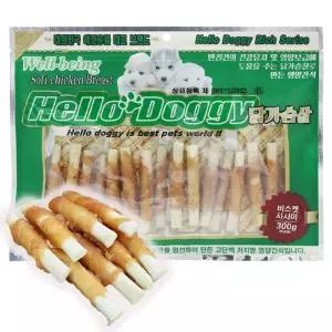 강아지 닭가슴살 고기말이 비스켓 300g 1P 영양 스틱