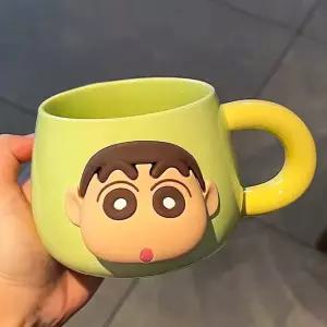 짱구 3D 페이스 자석 머그컵 500ml-그린