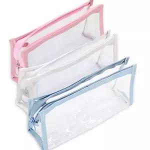 비닐 파우치 클리어 방수 메이크업 투명 파우치 비치용 휴대용 지퍼 세면도구 여행용 다용도 문구용 목욕용