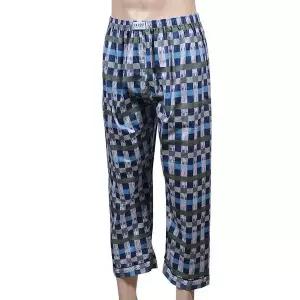 [셀러허브]프린토리 특수실켓 40수 순면 체크무늬 빅사이즈 남성 9부 파자마 SW2112-0156 (S41996757)