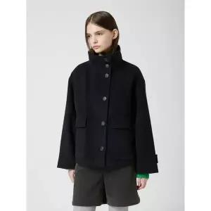 [CC콜렉트](대전신세계)체크 하이넥 숏 코트_C254MSG001