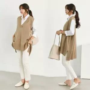 [하프클럽/아이우먼]위쉬몰 BN 딥브이언발라인베스트(C542H602) 빅사이즈