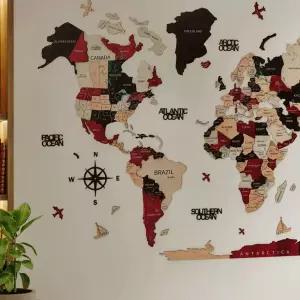 인테리어 세계지도 나무 데코월 월아트 세계 스티커