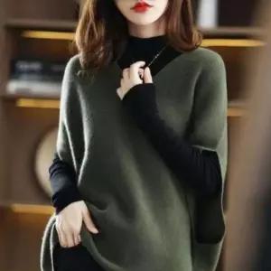 [의류] 니트조끼 롱 브이넥 판초 베스트 언발 니트베스트 여