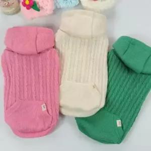 [반려] 강아지 꽈배기 짜임 후드티 아이보리 2XL 1P 나시