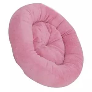 [반려] 강아지 원형 쿠션 핑크 중형 1P 도넛 방석 휴식 베드