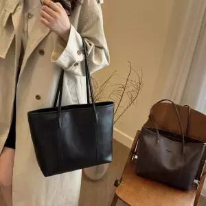 [라일리] Rly 고급 질감 레더백 데일리 숄더백 여성 빅쇼퍼백