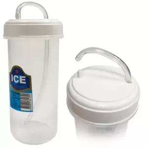 [유일]플라스틱 PP빨대 물컵 병원 300ml 빨대컵 음료컵 물병