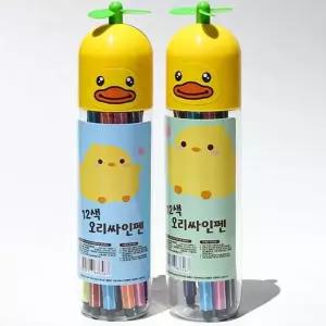 그림펜 유성사인펜 어린이수성펜 색연필 12색