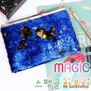 [라일리] Rly 매직 스팽글 파우치 1 5 클러치 반짝이 화장품