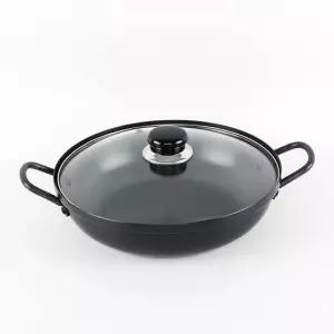 현이몰 국산 경질 복전골 냄비 30cm (유리뚜껑포함) 전골 샤브냄비 샤브 오댕 술안주 찌개냄비 업소용