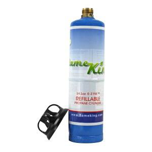 플레임 킹 FLMKNG141LP 1LB 빈 프로판 용접 실린더 탱크, 재사용 및 운반 가능 - 안전하고 합법적인 리필 옵션, 14.1온스, 파란색