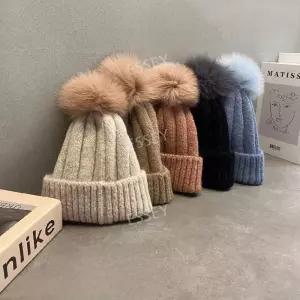 방울모자 패션 니트 남녀공용 모자 털모자