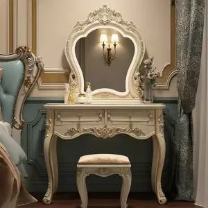 학생 고급 원룸 공주풍 화장대 조명 수납 원룸화장대