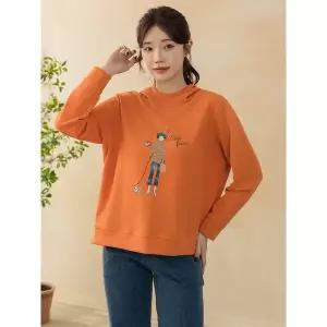 [디얼마미] 루스 프린팅 후드티 /마담 미시 중년 여성 빅사이즈 40대 50대