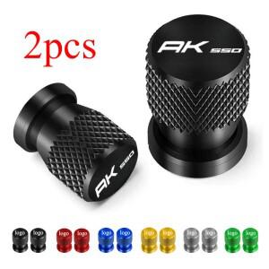 2개입 바이크 오토바이 부품 로고 'AK550' 밀폐 커버 CNC 알루미늄 휠 타이어 밸브 스템 캡 KYMCO AK  용