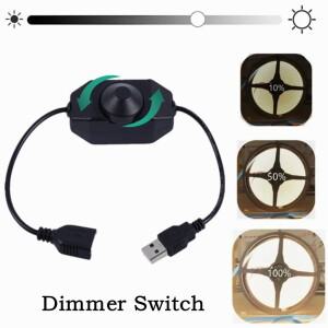 6가지  DC 5V LED 손잡이 조광기 스위치 USB 암-수 연장 코드 로터리 ON OFF 컨트롤러 포함 흰색 검정색 스