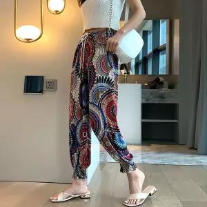 썸머바지 여성 밴딩 쿨바지 아이스 고무줄 시원한 몸빼바지 홈웨어