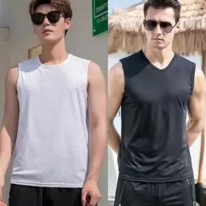 남성 민소매 헬스 나시 쿨티 런닝