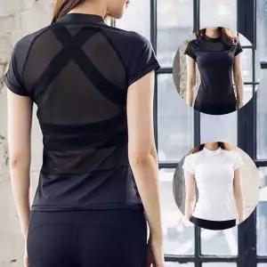 레쉬가드 시스루 요가복 반팔티 실내 여자 운동복