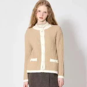 [오조크][패플단독] [오조크(OZOC)] 리브 배색 가디건 (택가격 95000원)