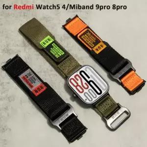 샤오미 레드미 워치 4 5용 나일론 루프 밴드 전술 스트랩 조절 가능한 스포츠 교체용 코레아 팔찌 미밴드 9