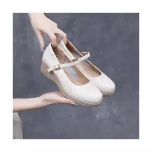 올요아 여자 빅사이즈 플랫 키작녀 펌프스 소 가죽 키높이 프트 슈즈 꾹5