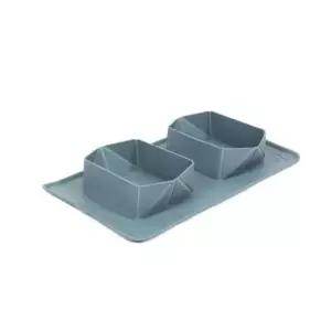 [반려] 강아지 접이식 식기 매트 그레이 1P 애견 캠핑 그릇