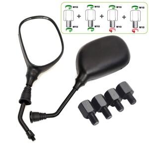 세트 범용 바이크 오토바이 후면보기 미러 10mm 오른쪽 왼손 스레드 M10 50cc 110cc 125cc ATV 쿼드 스쿠터