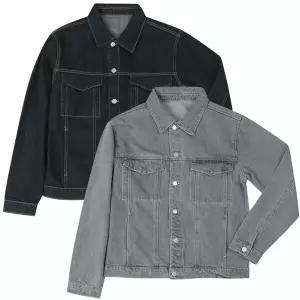 [파파브로] 남성 스탠다드핏 워싱 데님 청자켓 IC-JKA-037