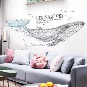 인테리어 대형 고래 포인트벽지 시트지 월스티커 스티커 벽스티커