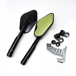 CNC 알루미늄 반전 거울 바이크 오토바이 수정 액세서리 스쿠터 스트리트 바이크 전자 자전거 노란색 팔각