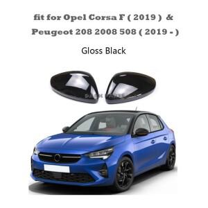 글로스 블랙 미러 커버 캡 하우징 오펠 코르사 F 년식 이후  푸조 208 508 호환