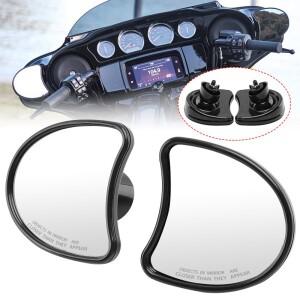 바이크 오토바이 블랙 배트윙 페어링 마운트 미러 사이드 후면보기 Harley Touring Electra Street Glide 2