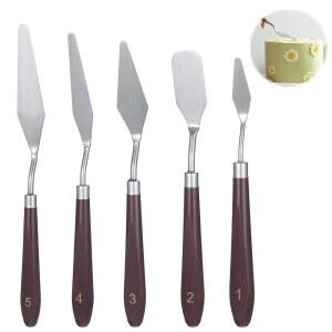 5 PCS 프로스팅 주걱 케이크 이중용 팔레트 나이프 페인팅 페이스트리 도구 폰던트 초콜릿 아트 아크릴 색상 혼합 용품