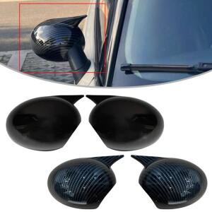 미니 소형 쿠퍼 R50 R52 R53 R55 R56 R57 R58 R59 R60 2007-용 자동차 백미러 유리 하우징 커버 캡 한 쌍