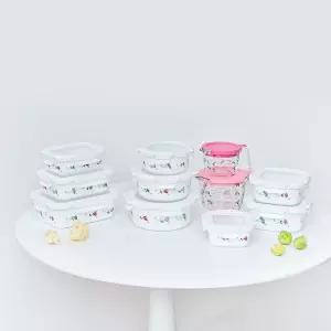 [샐마][샐마] 메이페어 플뢰르데샹 유리 밀폐용기 11종 풀세트