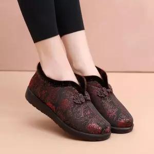 레드 엄마신발 신발 여자 털고무신 발편한 할머니 털실외화