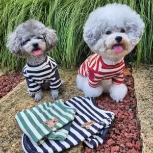 [반려] 강아지티셔츠 외출옷 산책옷 실내옷 줄무늬티 S~2XL