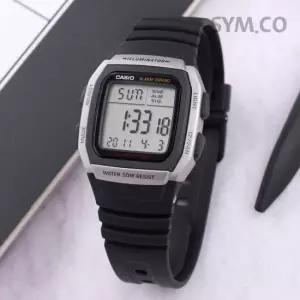 카시오 W-96H-1A 군인 군용 스퀘어 듀얼타임 스포츠 남자 우레탄 시계 d