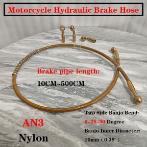 골든 범용 브레이드 스틸 유압 클러치 오일 호스 라인 바이크 모토크로스 스트리트 10mm 밴조 0 °-28 °-9