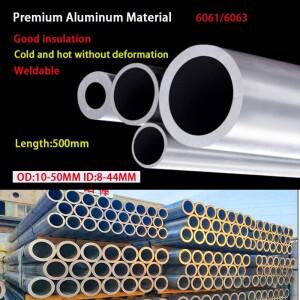 알루미늄 합금 파이프 OD10-50mm ID 8-44mm 길이 500mm 원형 60616063  튜브 두께 2-10mm 맞춤형