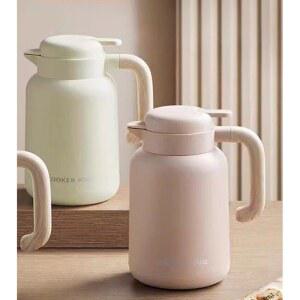 쿠커킹 보온 보냉 내부 주전자 따뜻한 모던 테이블팟 유리 1L 살구색