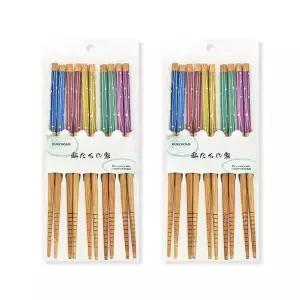 [셀러에이드]2세트 고급 5P 도트 세트 대나무 젓가락 일본식