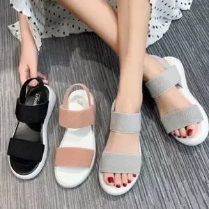 스판 여성 여름 샌들 밴딩 스트랩 시원한 신고 벗기 여름샌들 여성샌들