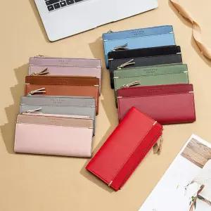 심플 지퍼 여성 장지갑 여자 여학생 슬림 지갑 Nfk7+7MtX